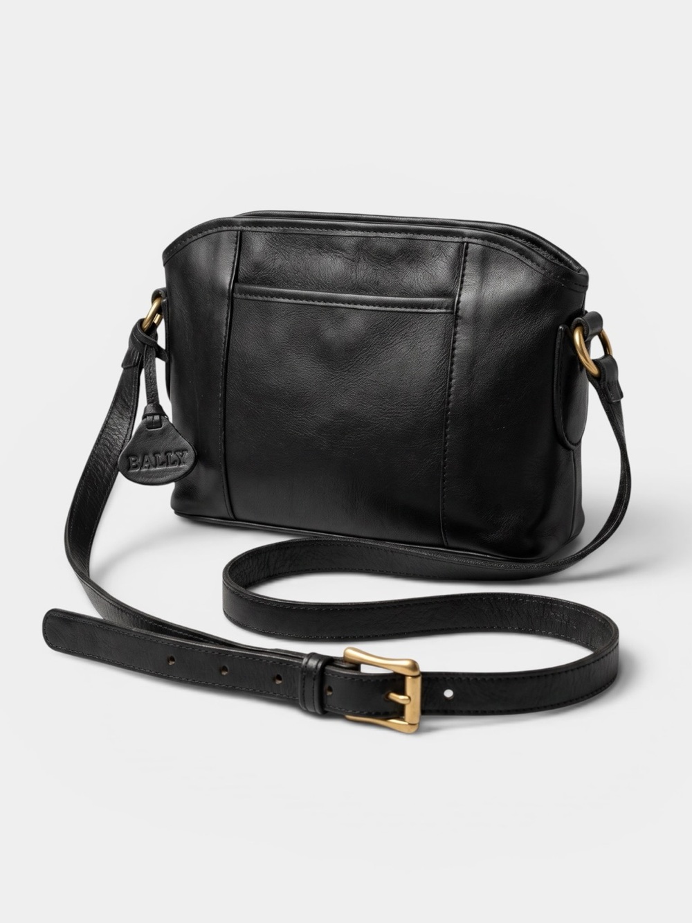 Bally Vintage (80s/90s) Black Leather Shoulder / Crossbody Bag (Made in USA)